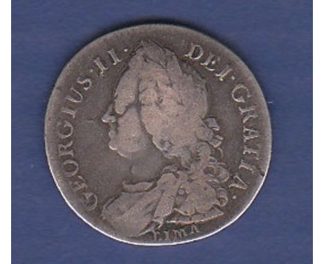 Great Britain Half crown - 1745 King George II Lima  Ref: S3694, Grade Fine+.  AR1 SEXTO.