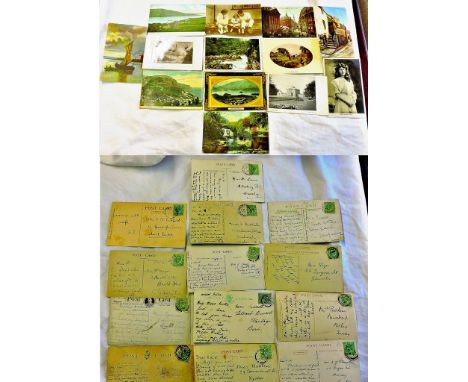 Range of vintage postcards including: welsh, R.S.O. Ect (13)