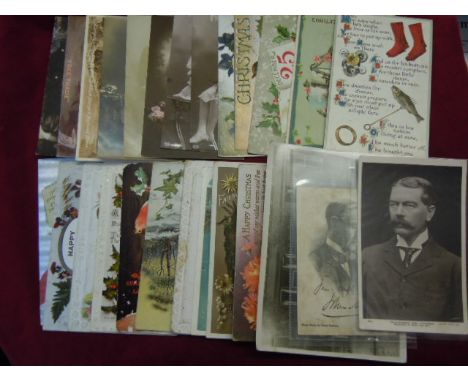 Political  Including Free Trade, John Morley Newcastle Election, Kitchener RP; Children + Greeting - good mixed vintage bundl