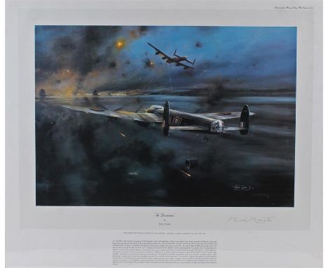 Robert Taylor ""The Dambusters""  print signed in pencil by Ft Lieutenant Mick Martin who was in no 3 aircraft which scored a