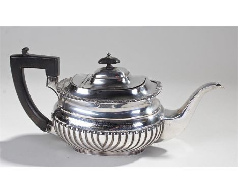 Duke of Wellington's Regiment interest, silver teapot assayed for Sheffield 1911, inscribed 'Presented by the Officers of the