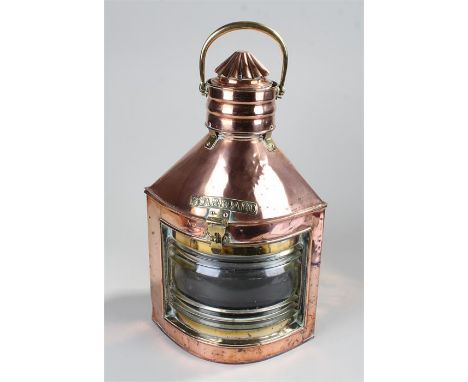 Bingley Works copper and brass Starboard ships light, of typical form, 65cm high