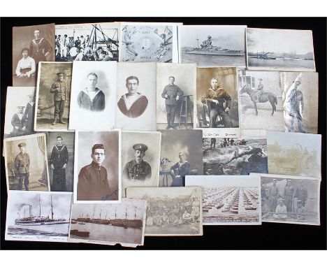 Selection of postcards, to include a beached whale, a steam engine, military postcards, etc, (qty)