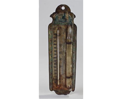 19th Century Large & Son tin barometer, the signed barometer Eureka, I.T. LARGE & SON, WILLIAMSBURGH, 35cm long