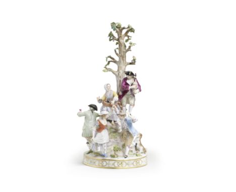 A Meissen pastoral group, second half 19th centuryAfter the model by M.V. Acier and J.C. Schönheit, modelled in the round wit