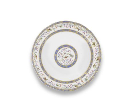 A Sèvres deep dish from the service purchased by the Comte de Montmorin (compotier rond), dated 1787Painted by Mlle Fontaine 