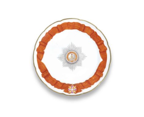 A plate from the St. Alexander Nevskii Order Service Imperial Porcelain Factory, Period of Alexander II (1855-1881)With undul