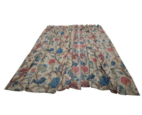 A set of three pairs of drawing room curtains in Castle Ashby pattern for Old Country House Collection by Bernard Nevill for 