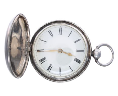 George IV silver converted lever hunter pocket watch, London 1821, the fusee movement signed Rob't Pond, no. 5002 / 53, plain
