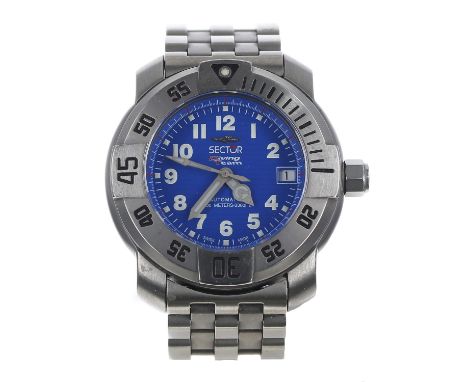 Sector No limits Diving Team 1000 meters-3300ft automatic titanium Diver's wristwatch, blue dial, rotating bezel, Sector brac