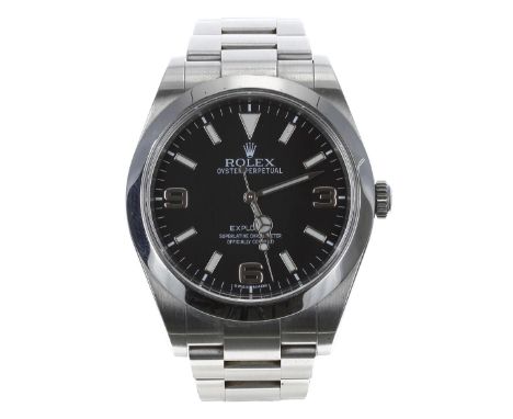 Rolex Oyster Perpetual Explorer stainless steel gentleman's wristwatch, reference no. 214270, serial no. 406SPxxx, circa 2011