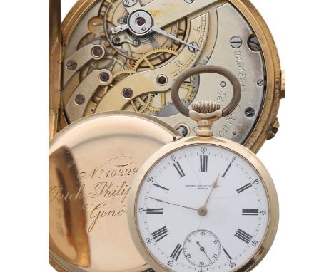 Patek Philippe & Co, Genéve 18ct lever pocket watch, movement no. 102227, case no. 214931, pin-set signed gilded lever moveme