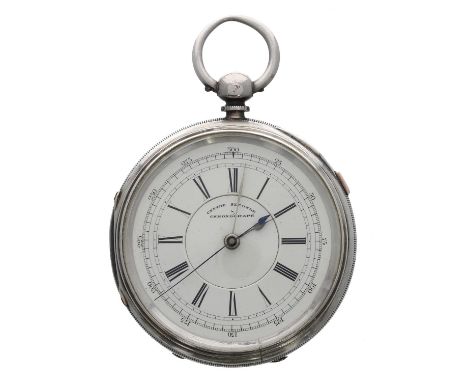 Victorian silver Centre Seconds Chronograph lever pocket watch, Chester 1884, unsigned movement, no. 90241, with engraved bal