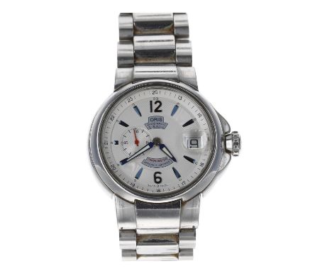Oris Chronometer automatic stainless steel gentleman's wristwatch, reference no. 7496, silvered dial, Oris crown, cal. 646 27