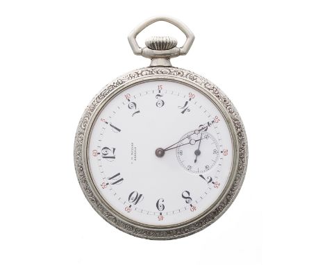 C.H. Meylan, Brassus lever pocket watch, signed movement and dial, within a plain Keystone silveroid screw case with engraved