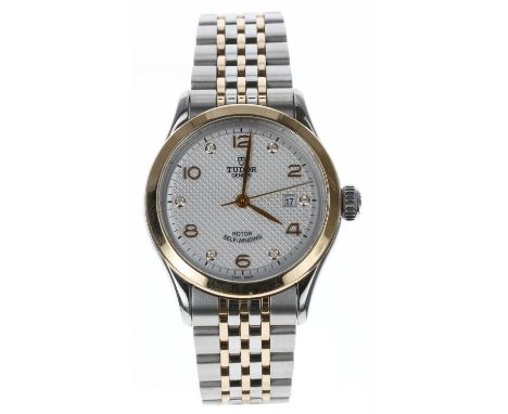 Tudor 1926 Rotor Self-Winding rose gold and stainless steel lady's wristwatch, reference no. 91351, serial no. I777xxx, silve