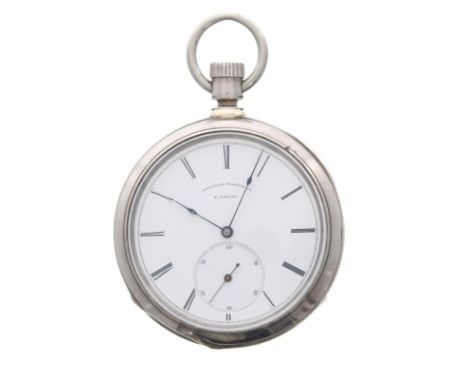 Philadelphia Watch Co. 'E. Paulus' white metal lever pocket watch, signed movement, no. 6028, Paulus' Patents, Aug. 25, Nov. 