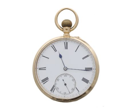 Victorian 18ct lever pocket watch, London 1888, gilt frosted three quarter plate movement signed Lambert, 63 Queens Rd, Clift