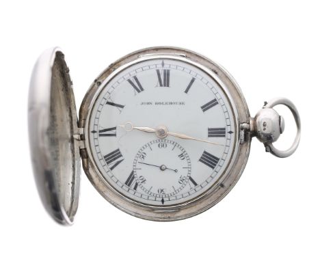 George III silver fusee lever hunter pocket watch, London 1818, the converted lever movement signed Thos Harris, Bath, no. 53