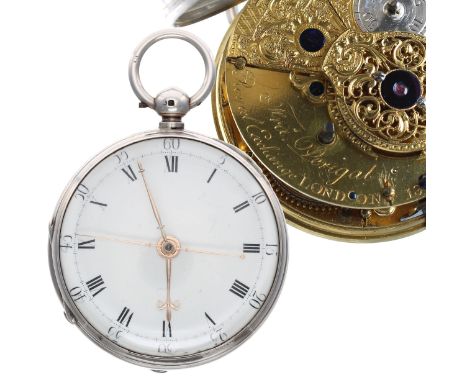 Good silver cylinder centre seconds pocket watch, London 1899, the fusee movement signed Fras Perigal, Royal Exchange, London