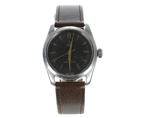 Tudor Oyster Shock-Resisting stainless steel gentleman's wristwatch, reference no. 7904, serial no. 129xxx, circa 1950s, blac