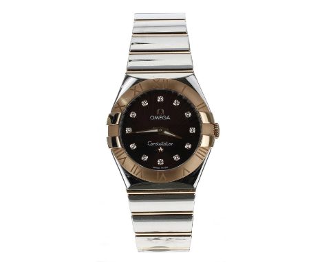 Omega Constellation rose gold and stainless steel lady's wristwatch, reference no. 12320276063002, serial no. 92496xxx, circa