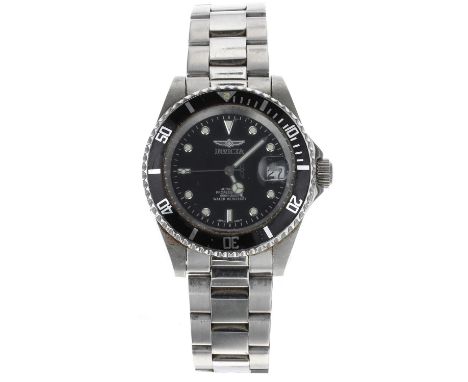 Invicta Pro Diver automatic stainless steel gentleman's wristwatch, reference no. 8926, black dial, black rotating bezel, NH3