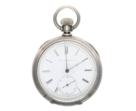 Elgin National Watch Co. lever set pocket watch, circa 1878, signed adjusted movement, no. 603055, with patent pinion, compen