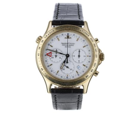 Jaeger-LeCoultre Heraion Chronographe Reveil Alarm 18ct gentleman's wristwatch, reference no. 116.1.33, Pulsations bezel with