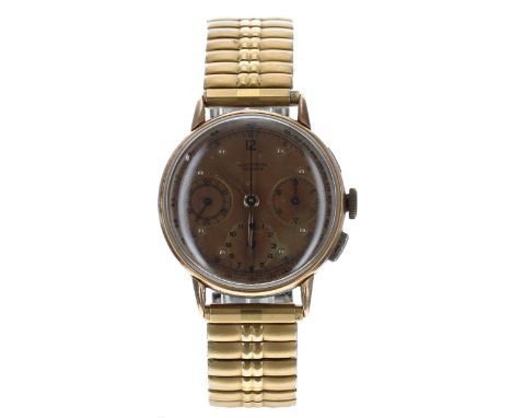 Universal Compax Chronograph rose gold and stainless steel gentleman's wristwatch, reference no. 22464, serial no. 8 61351, c