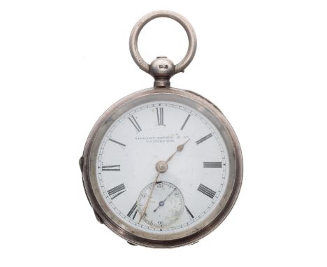 Victorian silver fusee lever pocket watch, Birmingham 1887, the movement signed Stewart Dawson & Co. Liverpool, no. 141457, w