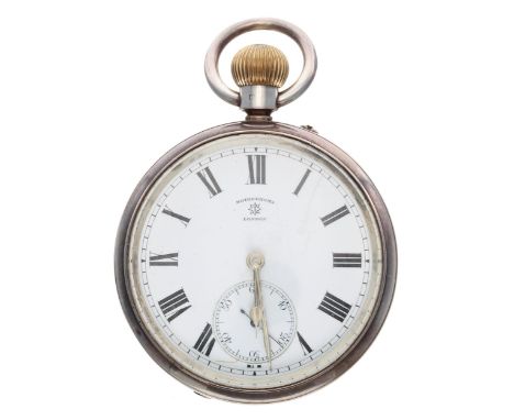 Rotherhams silver lever pocket watch, Birmingham 1912, signed movement and dial, within a signed engine turned case with engr