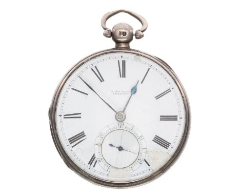 Victorian silver fusee lever pocket watch, London 1855, the movement signed C. Schulen & Co., Cornhill, Ipswich, no. 8510, wi