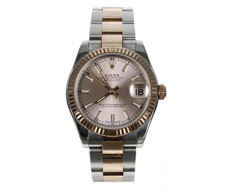 Rolex Oyster Perpetual Datejust 31 rose gold and stainless steel lady's wristwatch, reference no. 178271, serial no. QJ652xxx