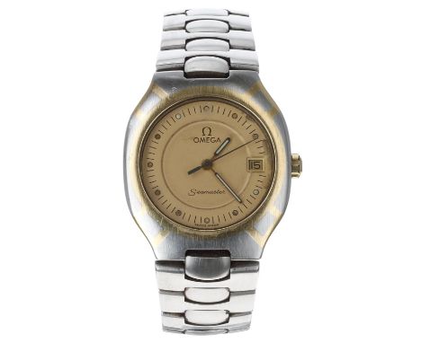 Omega Seamaster Polaris stainless steel and gold gentleman's wristwatch, reference no. 396.1022, circa late 1980s, circular c