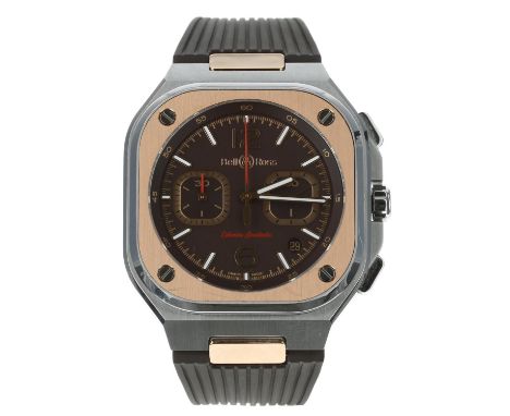 Bell & Ross BR05 Edición Limitada Chronograph automatic 18ct rose gold and stainless steel gentleman's wristwatch, reference 