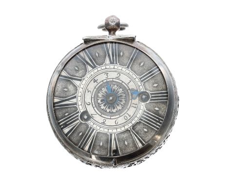 Rare French 17th century 'Oignon' alarm single hand verge silver pocket watch by Garnier Á Partenay, circa 1680, signed fusee