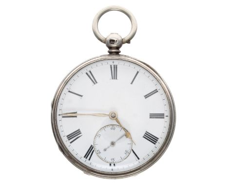 Victorian silver fusee lever pocket watch, London 1870, the movement signed Melrose, Edinburgh, no. 525, dust cover, Roman nu