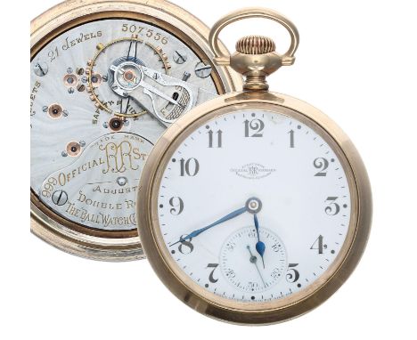 The Ball Watch Co. 'Ball Model' gold plated lever set pocket watch, circa 1906, signed 999 21 jewel adjusted 'Official Standa