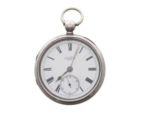 Victorian silver lever pocket watch, Birmingham 1888, the movement signed J.J. Dent, Wrawby St., Brigg, no. 80854, signed dia