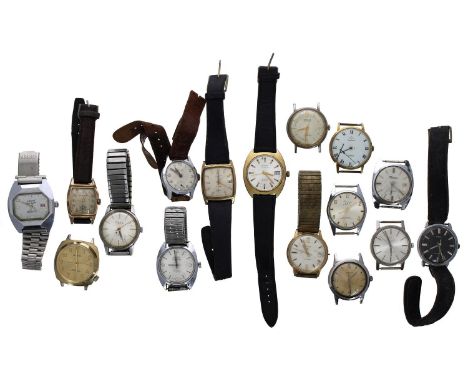 Quantity of gentleman's wristwatches principally for repair to include Rone, Timex, Elgin, Favre-Leuba Twin Power, Mondaine, 