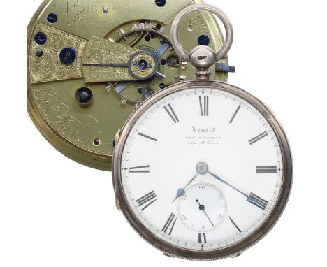 Charles Frodsham silver fusee lever pocket watch, Chester 1887, the gilt movement signed Chas Frodsham, 84, Strand, London, n