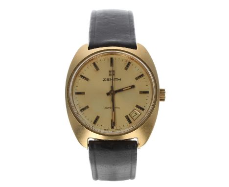 Zenith automatic gold plated and stainless steel gentleman's wristwatch, case no. 20-12xx-3xx, circular champagne dial with a