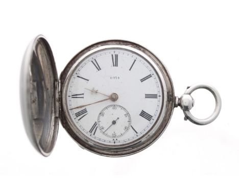 Victorian silver fusee lever hunter pocket watch, London 1872, the movement signed James Blackhurst, Over, no. 6934, with eng