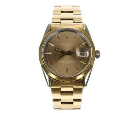 Rolex Oyster Perpetual Date gold capped and stainless steel gentleman's wristwatch, reference no. 15505, serial no. 7310xxx, 
