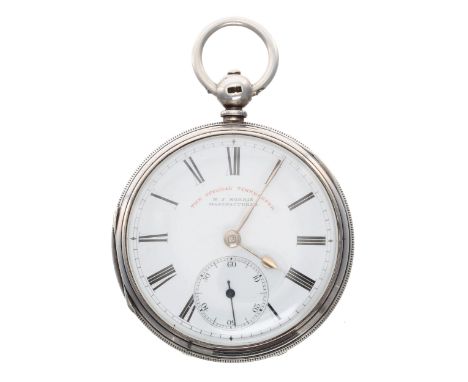 Victorian silver fusee lever pocket watch, London 1878, the movement signed H.J. Norris, Coventry, no. 32591, with plain bala