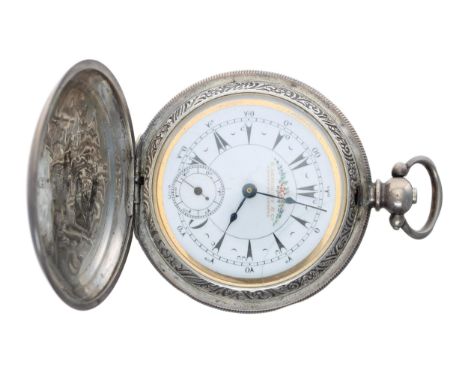 Turkish Market silver (0.800) lever hunter pocket watch, the half plate movement signed and stamped Billodes with compensated