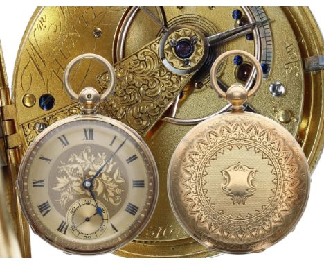 Victorian 18ct fusee lever pocket watch, London 1873, the movement signed Wm Merson, , Huntly, no. 37310, with dust cover, fo