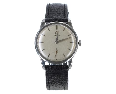 Omega stainless steel gentleman's wristwatch, reference no. 2903-15, serial no. 17502xxx, circa 1960, circular silvered dial 