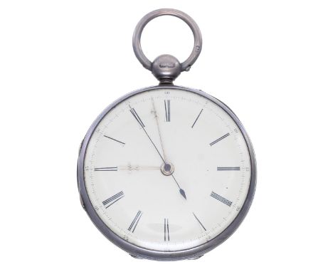 Victorian silver centre seconds lever pocket watch, London 1847, the fusee movement signed W. Whitmore, Stockport, no. 2055, 